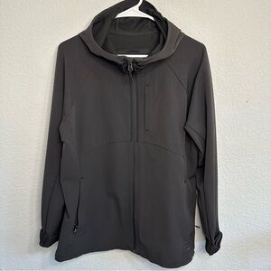 Women’s LARGE REI Black Zip Up Lightweight Windbreaker Hoodie Jacket